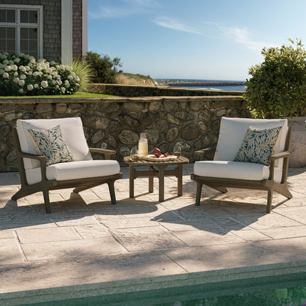Modway EEI-7267 Saratoga 3-Piece Outdoor Patio Teak Wood Furniture Set with Lounge Chairs and Side Table Modway
