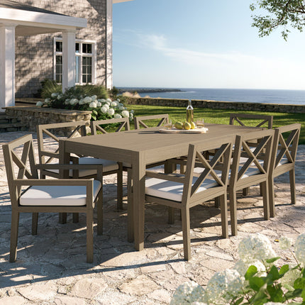 Modway EEI-7271 Northlake 9-Piece Outdoor Patio Teak Wood Dining Set Modway