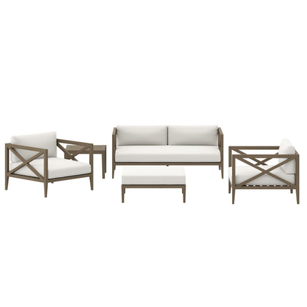 Modway EEI-7274 Northlake 5-Piece Outdoor Patio Teak Wood Furniture Set Modway