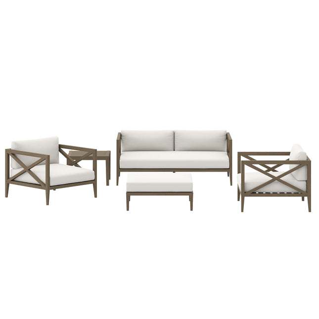 Modway EEI-7274 Northlake 5-Piece Outdoor Patio Teak Wood Furniture Set Modway