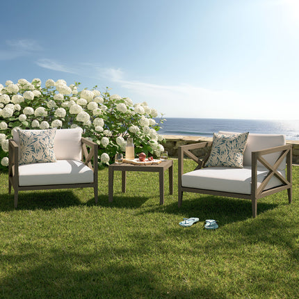Modway EEI-7275 Northlake 3-Piece Outdoor Patio Teak Wood Furniture Set with Armchair and Side Table Modway