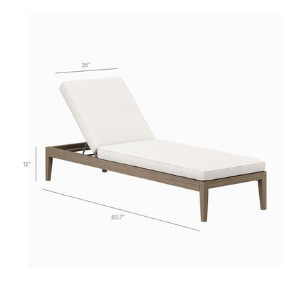 Modway EEI-7276 Northlake 3-Piece Outdoor Patio Teak Wood Furniture Set with Chaise Lounges and Side Table Modway