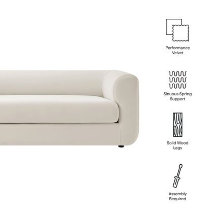 Modway EEI-7281 Leif 89" Performance Velvet Upholstered Sofa Modway