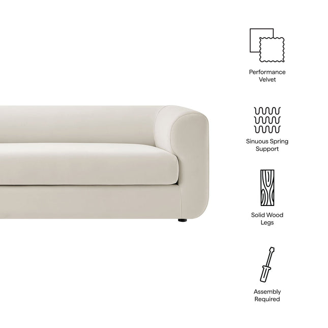 Modway EEI-7281 Leif 89" Performance Velvet Upholstered Sofa Modway