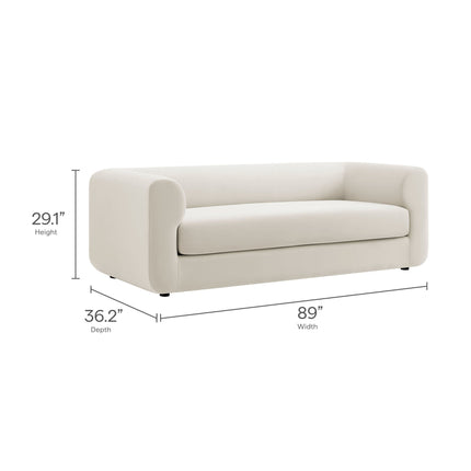 Modway EEI-7281 Leif 89" Performance Velvet Upholstered Sofa Modway