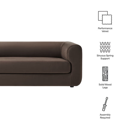 Modway EEI-7281 Leif 89" Performance Velvet Upholstered Sofa Modway