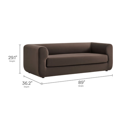 Modway EEI-7281 Leif 89" Performance Velvet Upholstered Sofa Modway