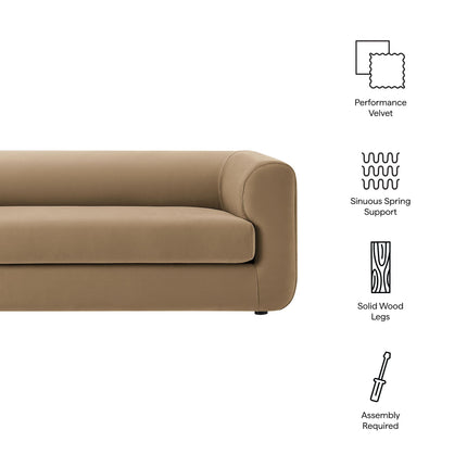 Modway EEI-7281 Leif 89" Performance Velvet Upholstered Sofa Modway