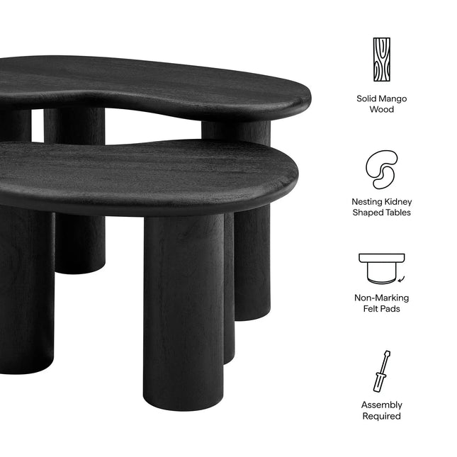 Modway EEI-7283 Hackney Mango Wood Nesting Coffee Table Set Modway