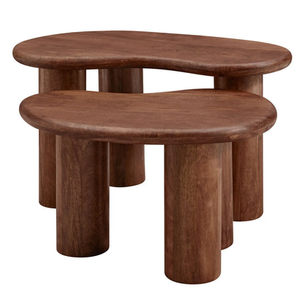 Modway EEI-7283 Hackney Mango Wood Nesting Coffee Table Set Modway