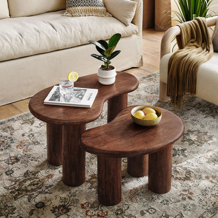 Modway EEI-7283 Hackney Mango Wood Nesting Coffee Table Set Modway