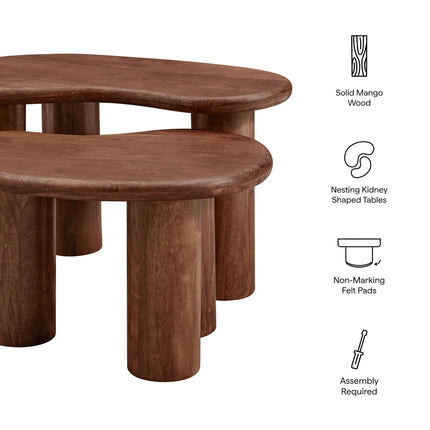 Modway EEI-7283 Hackney Mango Wood Nesting Coffee Table Set Modway