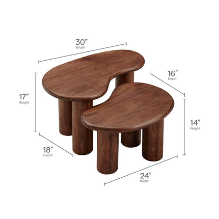 Modway EEI-7283 Hackney Mango Wood Nesting Coffee Table Set Modway