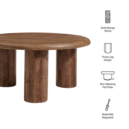 Modway EEI-7286 Mavina Round Mango Wood Coffee Table Modway