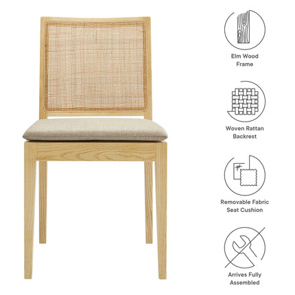 Modway EEI-7288 Ovard Wood and Rattan Dining Chair Modway