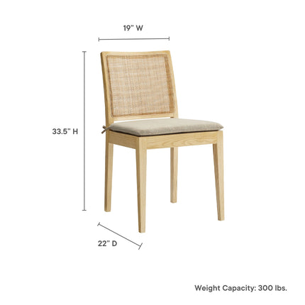Modway EEI-7288 Ovard Wood and Rattan Dining Chair Modway