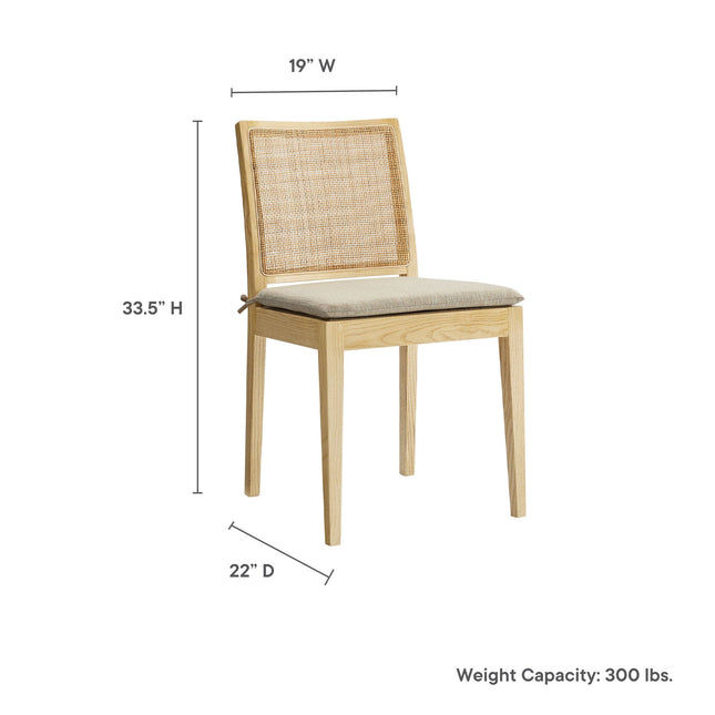 Modway EEI-7288 Ovard Wood and Rattan Dining Chair Modway