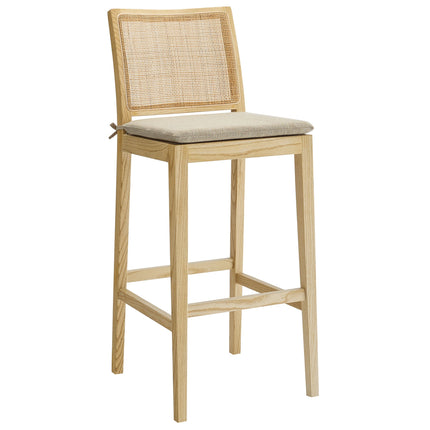 Modway EEI-7289 Ovard Wood and Rattan Bar Stool Modway