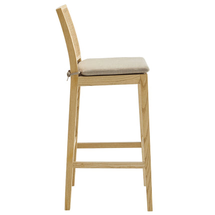 Modway EEI-7289 Ovard Wood and Rattan Bar Stool Modway