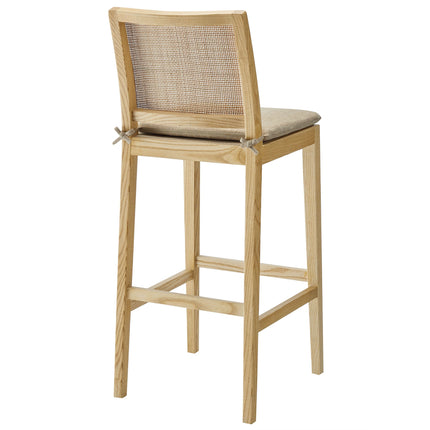 Modway EEI-7289 Ovard Wood and Rattan Bar Stool Modway