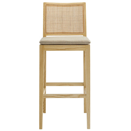 Modway EEI-7289 Ovard Wood and Rattan Bar Stool Modway