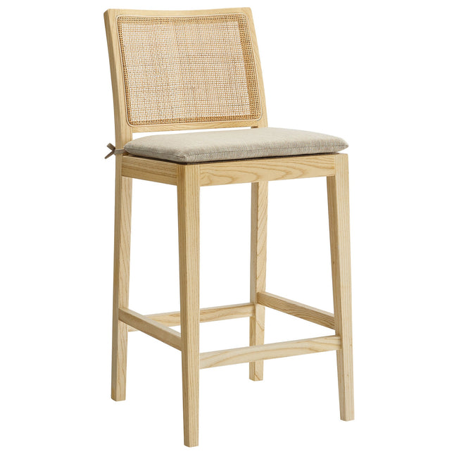 Modway EEI-7290 Ovard Wood and Rattan Counter Stool Modway