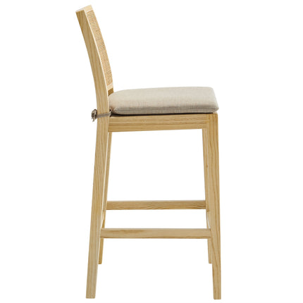 Modway EEI-7290 Ovard Wood and Rattan Counter Stool Modway
