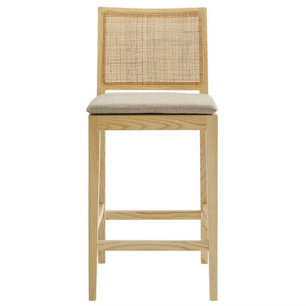 Modway EEI-7290 Ovard Wood and Rattan Counter Stool Modway