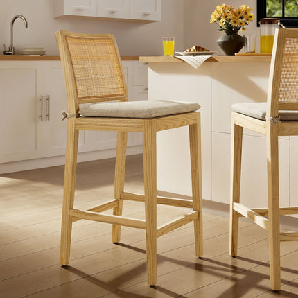Modway EEI-7290 Ovard Wood and Rattan Counter Stool Modway