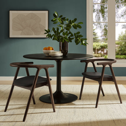 Modway EEI-7291 Henry Vegan Leather and Wood Dining Chair Modway