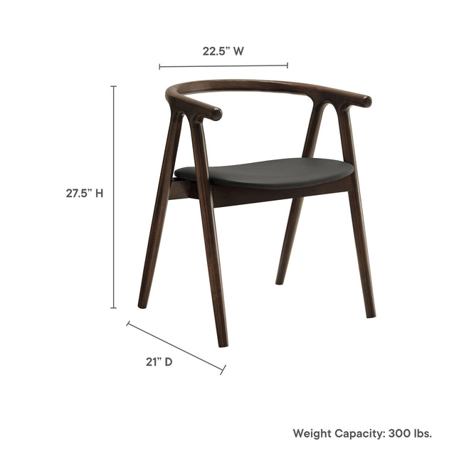 Modway EEI-7291 Henry Vegan Leather and Wood Dining Chair Modway