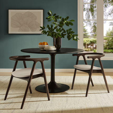 Modway EEI-7291 Henry Vegan Leather and Wood Dining Chair Modway