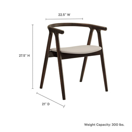 Modway EEI-7291 Henry Vegan Leather and Wood Dining Chair Modway