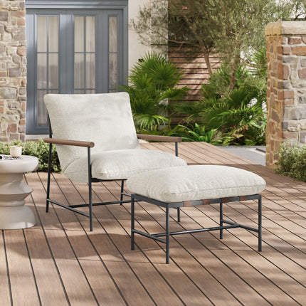 Modway EEI-7292 Raya Outdoor Patio Boucle Lounge Chair and Ottoman Modway