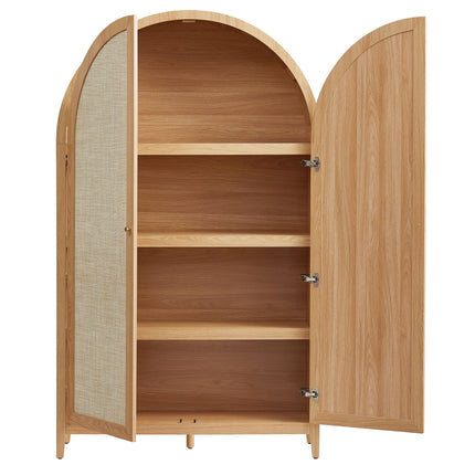 Modway EEI-7294 Calista 79" Tall Wide Rattan Arched Storage Cabinet Modway