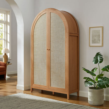Modway EEI-7294 Calista 79" Tall Wide Rattan Arched Storage Cabinet Modway