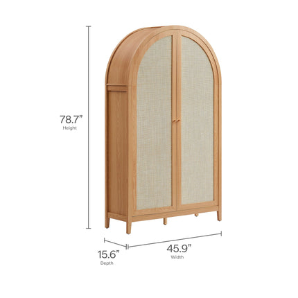 Modway EEI-7294 Calista 79" Tall Wide Rattan Arched Storage Cabinet Modway
