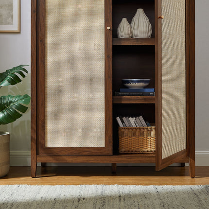 Modway EEI-7294 Calista 79" Tall Wide Rattan Arched Storage Cabinet Modway