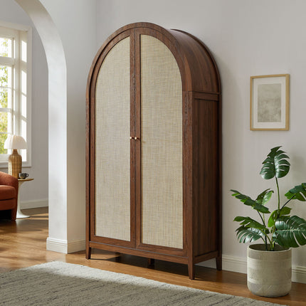 Modway EEI-7294 Calista 79" Tall Wide Rattan Arched Storage Cabinet Modway
