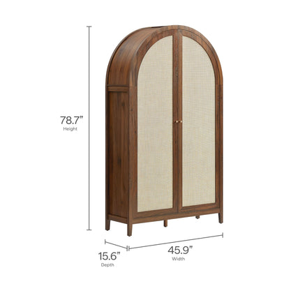 Modway EEI-7294 Calista 79" Tall Wide Rattan Arched Storage Cabinet Modway