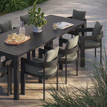 Modway EEI-7295 Tahoe 9-Piece Outdoor Patio Aluminum Dining Set With Extendable Table - Plaza Home Decor