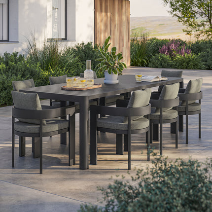 Modway EEI-7295 Tahoe 9-Piece Outdoor Patio Aluminum Dining Set With Extendable Table - Plaza Home Decor