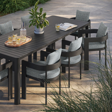 Modway EEI-7295 Tahoe 9-Piece Outdoor Patio Aluminum Dining Set With Extendable Table - Plaza Home Decor