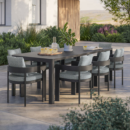 Modway EEI-7295 Tahoe 9-Piece Outdoor Patio Aluminum Dining Set With Extendable Table - Plaza Home Decor
