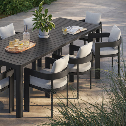Modway EEI-7295 Tahoe 9-Piece Outdoor Patio Aluminum Dining Set With Extendable Table - Plaza Home Decor