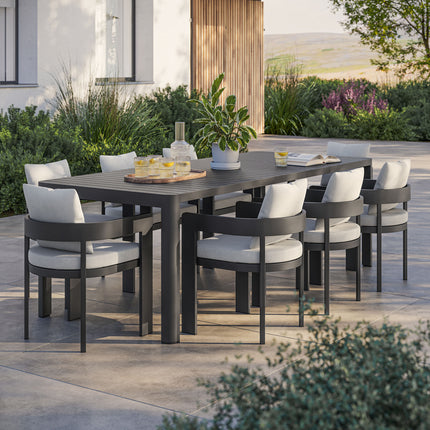 Modway EEI-7295 Tahoe 9-Piece Outdoor Patio Aluminum Dining Set With Extendable Table - Plaza Home Decor