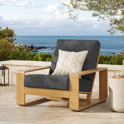 Modway EEI-7296 Lirienne Outdoor Patio Aluminum Faux Wood Armchair Modway