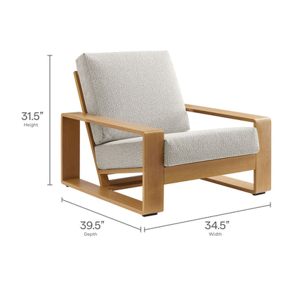 Modway EEI-7309 Lirienne 4-Piece Outdoor Patio Aluminum Faux Wood Furniture Set Modway