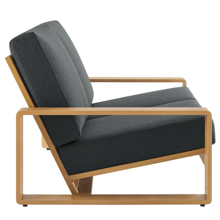 Modway EEI-7297 Lirienne Outdoor Patio Aluminum Faux Wood Loveseat Modway