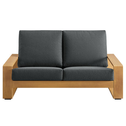 Modway EEI-7297 Lirienne Outdoor Patio Aluminum Faux Wood Loveseat Modway